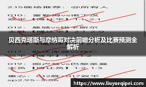 贝西克塔斯与摩纳哥对决前瞻分析及比赛预测全解析