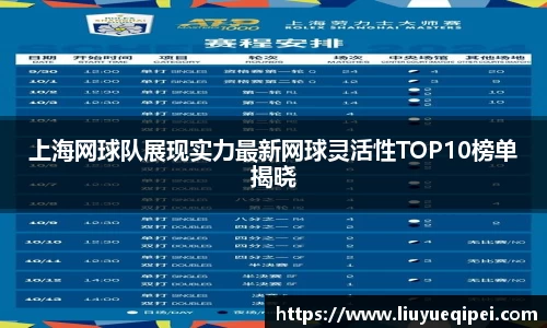 上海网球队展现实力最新网球灵活性TOP10榜单揭晓