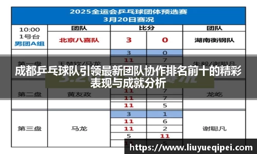 成都乒乓球队引领最新团队协作排名前十的精彩表现与成就分析